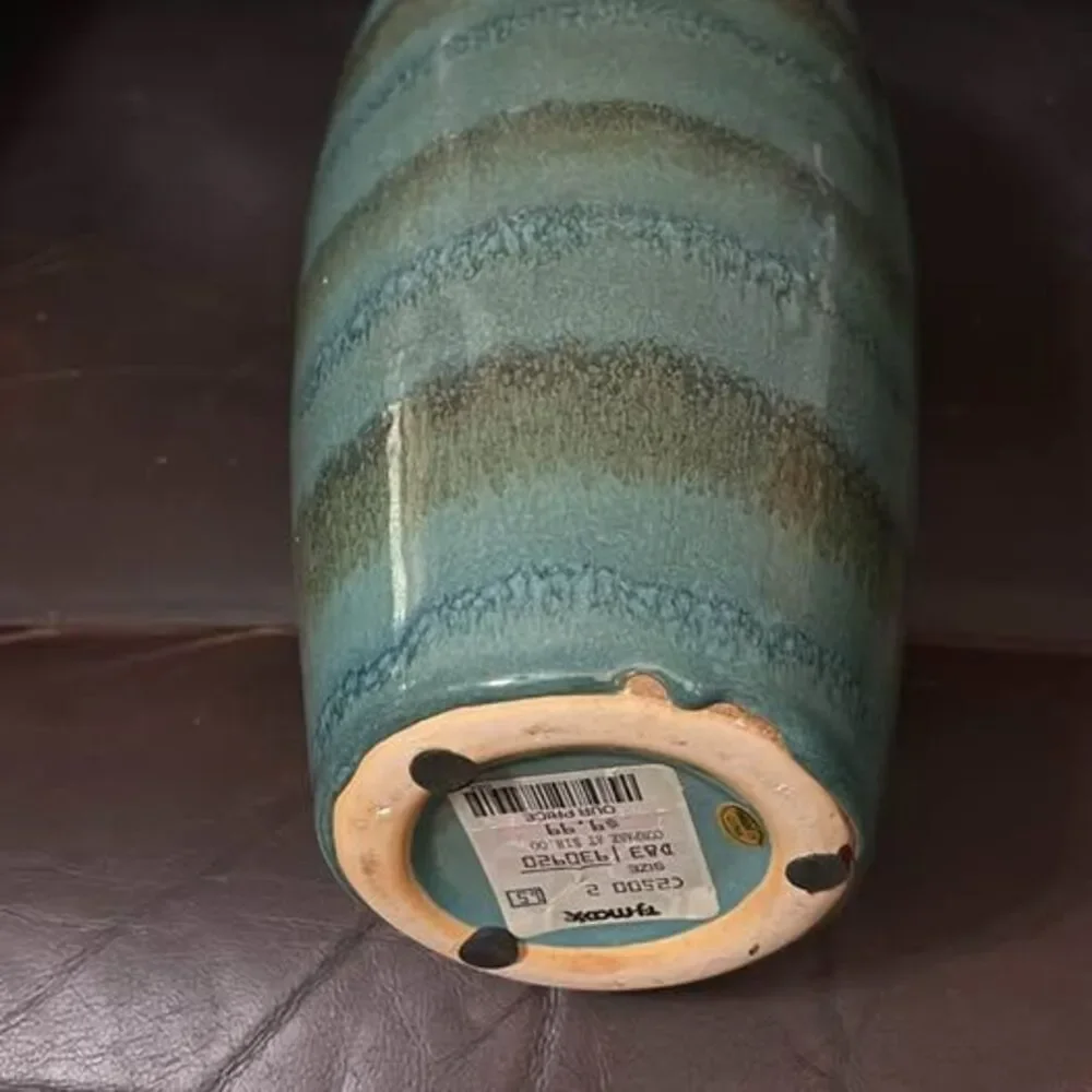 Tall Ceramic Vase in green glaze
